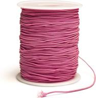 🎀 bastex 1mm pink elastic beading cord thread - small stretchy string for jewelry making, bracelet, necklace, crafting, beads and more - 100 yards spool logo