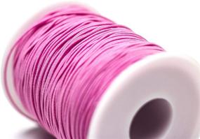 img 2 attached to 🎀 Bastex 1mm Pink Elastic Beading Cord Thread - Small Stretchy String for Jewelry Making, Bracelet, Necklace, Crafting, Beads and More - 100 Yards Spool