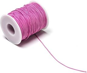 img 3 attached to 🎀 Bastex 1mm Pink Elastic Beading Cord Thread - Small Stretchy String for Jewelry Making, Bracelet, Necklace, Crafting, Beads and More - 100 Yards Spool