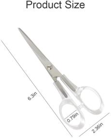 img 3 attached to ✂️ Clear Silver Acrylic 6.5" Office Scissors - Heavy Duty Multipurpose Cutting Tool for Leather, Arts, Crafts, Fabric, and Paper Shears