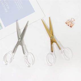 img 1 attached to ✂️ Clear Silver Acrylic 6.5" Office Scissors - Heavy Duty Multipurpose Cutting Tool for Leather, Arts, Crafts, Fabric, and Paper Shears