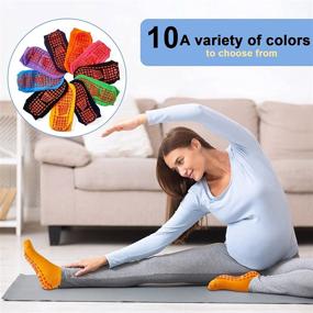 img 1 attached to Pack of 30 Colorful Non-Slip Skid Socks with Grips - Soft Yoga Socks for Men and Women, Ideal for Yoga, Pilates, Barre - Available in 10 Vibrant Colors