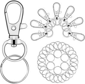 img 4 attached to 🔑 Premium Pack: 100 Metal Keychain Clips and Rings with 50 Hooks & Rings for Lanyard, Key, Jewelry, Art Crafts