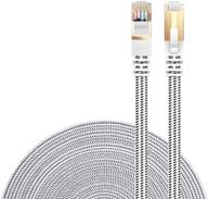 ๐ professional grade cat7 ethernet cable by danyee - high-speed 1.6ft nylon jacketed stp wires with gold plated rj45 connectors - available in 3ft, 10ft, 15ft, 26ft, 50ft, 66ft, and 100ft lengths - color: white logo