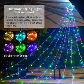 img 2 attached to Waterproof Color Changing Halloween Star String Lights with Remote, 13FT - 246 🎃 LED Green Orange Purple Lights with Topper Star Lights for Indoor Outdoor Wedding Christmas Decor