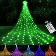 waterproof color changing halloween star string lights with remote, 13ft - 246 🎃 led green orange purple lights with topper star lights for indoor outdoor wedding christmas decor logo