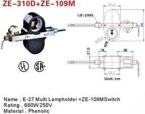 img 2 attached to 🔌 Zing Ear Ceiling Fan Light Socket Switch: ZE-310D & ZE-109M Pull Chain Switch with Lamp Holder E95014