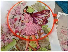 img 1 attached to 🌸 Egoshop Ribbon Embroidery Kit: Create Stunning Flower Fairy Wall Decor with DIY Stamp Ribbon Embroidery - No Frame Included