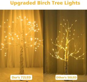 img 1 attached to 🌳 1.7FT White Birch Tree Lighted - 72 LED Artificial Tree Lamp, USB and Battery Powered Twig Christmas Tree for Home Party Wedding Party Christmas Decoration Desktop Centerpiece (Warm White)