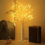 🌳 1.7ft white birch tree lighted - 72 led artificial tree lamp, usb and battery powered twig christmas tree for home party wedding party christmas decoration desktop centerpiece (warm white) logo