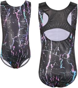 img 4 attached to 🤸 TFJH E Gymnastics Leotards for Girls: Sparkle in Athletic Activewear One-pieces