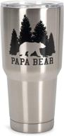 🐻 papa bear 30 ounce stainless steel travel mug with secure lid логотип