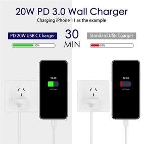 img 3 attached to 🔌 20W PD USB C Fast Charger - MFi Certified with 6FT C to Type C Charger Adapter for iPhone 13/13 Pro/12/12 Mini/12 Pro/12 Pro Max/11 Pro Max/XS Max/XS/XR/X, iPad Pro