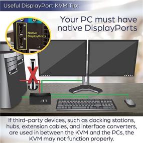 img 2 attached to 🖥️ TRENDnet 2-Port Dual Monitor DisplayPort KVM Switch: High-Resolution, Audio, USB 2.0 Hub, Dual DisplayPorts, Black - TK-240DP