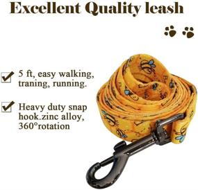 img 1 attached to 🐶 QQPETS Dog Collar Leash Set: Personalized Basic Collars Leash for Dogs - Adjustable, Handle for Training, Walking & Running - Yellow Bee Pattern