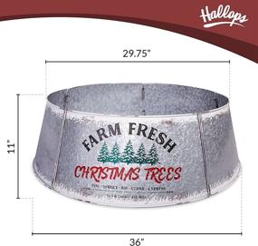 img 2 attached to Hallops Galvanized Tree Collar: Adjustable Metal Skirt, Distressed White, Oversize - Large to Small Christmas Tree Decor