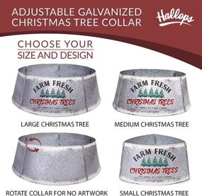 img 1 attached to Hallops Galvanized Tree Collar: Adjustable Metal Skirt, Distressed White, Oversize - Large to Small Christmas Tree Decor