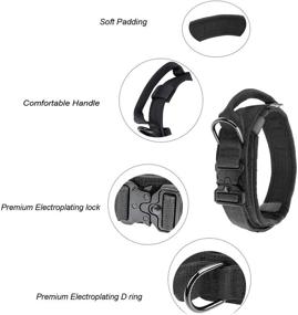 img 3 attached to Premium Nylon Tactical Dog Collar with Perfect Handle - Durable & Comfy Military Dog Collar for Medium to Heavy Duty Training