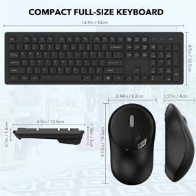 img 3 attached to 🖥️ WisFox Full-Size Wireless Keyboard and Mouse Combo - Silent 2.4GHz USB Wireless Keyboard Mouse for PC Desktops, Laptops, Windows (Black)