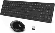 🖥️ wisfox full-size wireless keyboard and mouse combo - silent 2.4ghz usb wireless keyboard mouse for pc desktops, laptops, windows (black) logo