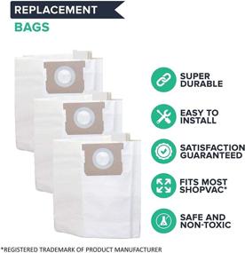 img 3 attached to Crucial Vacuum Replacement Bags: Shop Vac Type H SV-9066100, 5-8 Gallon, 5, 6, 8 Gallon Wet Dry Vacs (3 Pack)