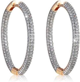 img 4 attached to Richapex CZ Hoop Earrings - Sparkling Hypoallergenic Women's/Girl's Hoops