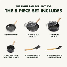 img 3 attached to 🍳 Набор посуды GreenPan Healthy Ceramic Nonstick Hudson 8 штук - коричневый/черный