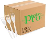 🍴 пластиковые столовые приборы plasticpro - 1000 штук среднего веса, одноразовые столовые приборы, белые логотип