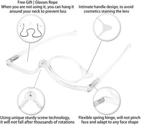 img 1 attached to 💄 Усилите свою косметическую рутину с Makeup очками для чтения OCCI CHIARI: магнифицирующие складывающиеся косметические читательские очки для женщин