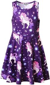 img 4 attached to 🦄 Sleeveless Unicorn Dresses for Little Girls' Clothing in Dress Collection