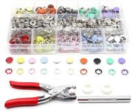 🧵 200pcs btu snap fasteners kit - 9.5mm metal button snaps with pliers set for sewing, clothing, crafting, jackets, jeans, bracelets, bags - diy craft supplies in 10 colors logo