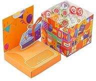 🔶 4 pack original pop up gift boxes with lid and paper fill (orange) - perfect for christmas, hanukkah, father's day, birthdays, baby showers and graduations logo