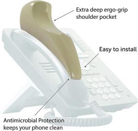 img 2 attached to 📞 Softalk II Antibacterial Phone Shoulder Rest - Nonslip Ergo-Grip Cushion with Self-Adhesive Tape Attachment - Ivory - Perfect Office Telephone Accessory for Landline Phones