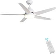 🏡 enhance your indoor spaces with finxin white remote led 52 ceiling fans: perfect for bedroom, living room, and dining room décor логотип