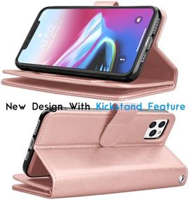 img 1 attached to 🌸 Tekcoo Wallet Case for iPhone 11 Pro / iPhone 11 Pro (5.8 inch) 2019 - Rose Gold | Luxury Card Slots & Detachable Magnetic Hard Case