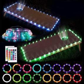 img 4 attached to Ultimate Gaming Experience: RGB 16 Colors LED Cornhole Lights Set with Remote Control - Waterproof, Dimmable, and Multicolor - Perfect for Outdoor Family Fun!