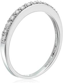 img 1 attached to 💍 10K White Gold Petite Diamond Wedding Band in Milgrain Design by Vir Jewels - 1/6 cttw