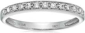 img 4 attached to 💍 10K White Gold Petite Diamond Wedding Band in Milgrain Design by Vir Jewels - 1/6 cttw