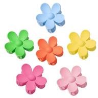 🌸 toderoy 6-piece big hair claw clips - matte flower hair clips, non-slip & cute hair catch barrettes, plastic jaw clamps for thin & thick hair. acrylic accessories for women & girls in 6 colors (multicolor-a) logo