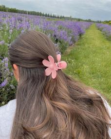 img 2 attached to 🌸 TODEROY 6-Piece Big Hair Claw Clips - Matte Flower Hair Clips, Non-Slip & Cute Hair Catch Barrettes, Plastic Jaw Clamps for Thin & Thick Hair. Acrylic Accessories for Women & Girls in 6 Colors (Multicolor-A)