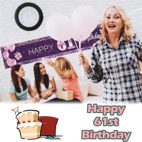 img 1 attached to Happy 61 Birthday Sign Pink