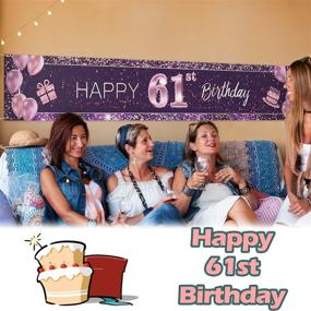img 2 attached to Happy 61 Birthday Sign Pink