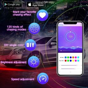 img 2 attached to 🚗 Enhance Your Ride with KORJO Car Underglow Lights: 6 Pcs Bluetooth Led Strip Lights for Cars, Trucks, Boats - Dream Color Chasing, APP Control, Waterproof - 12V, 300 LEDs Underbody Light Kit