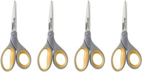 img 4 attached to 🔪 Westcott 13901: 8-inch Straight Titanium Bonded Scissors, Grey/Yellow - Pack of 4: A Reliable Cutting Tool for Various Tasks!