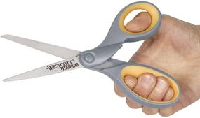 img 2 attached to 🔪 Westcott 13901: 8-inch Straight Titanium Bonded Scissors, Grey/Yellow - Pack of 4: A Reliable Cutting Tool for Various Tasks!