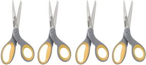 img 3 attached to 🔪 Westcott 13901: 8-inch Straight Titanium Bonded Scissors, Grey/Yellow - Pack of 4: A Reliable Cutting Tool for Various Tasks!