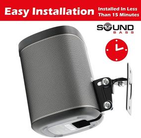 img 1 attached to Adjustable Swivel & Tilt Wall Mount Bracket for Sonos Play:1 Speaker - Soundbass Play 1, Designed in the UK, Black