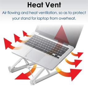 img 1 attached to ELECOM Ergonomic Portable Foldable Laptop Stand: Multi-Angle Adjustable & Heat Ventilation | Suitable for Laptops up to 15.6 inches | Color: White PCA-LTSC2WH