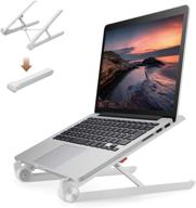 elecom ergonomic portable foldable laptop stand: multi-angle adjustable & heat ventilation | suitable for laptops up to 15.6 inches | color: white pca-ltsc2wh logo