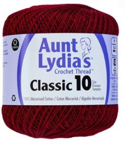 img 2 attached to 🧶 Бордовый 2 пакета: Aunt Lydia's Cotton Classic Размер 10 нитки для вязания крючком - идеально для вязания пальто